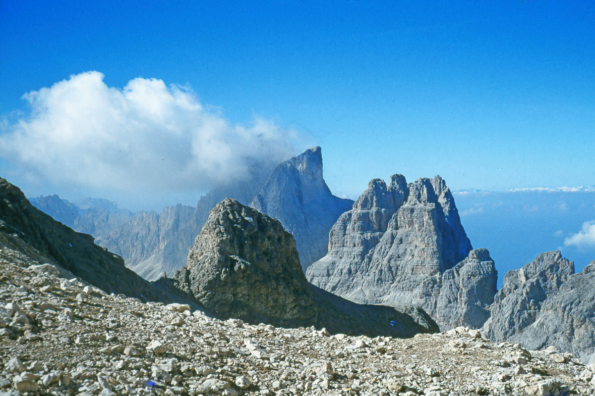Rosengarten group on a Dolomite crossing in South Tyrol